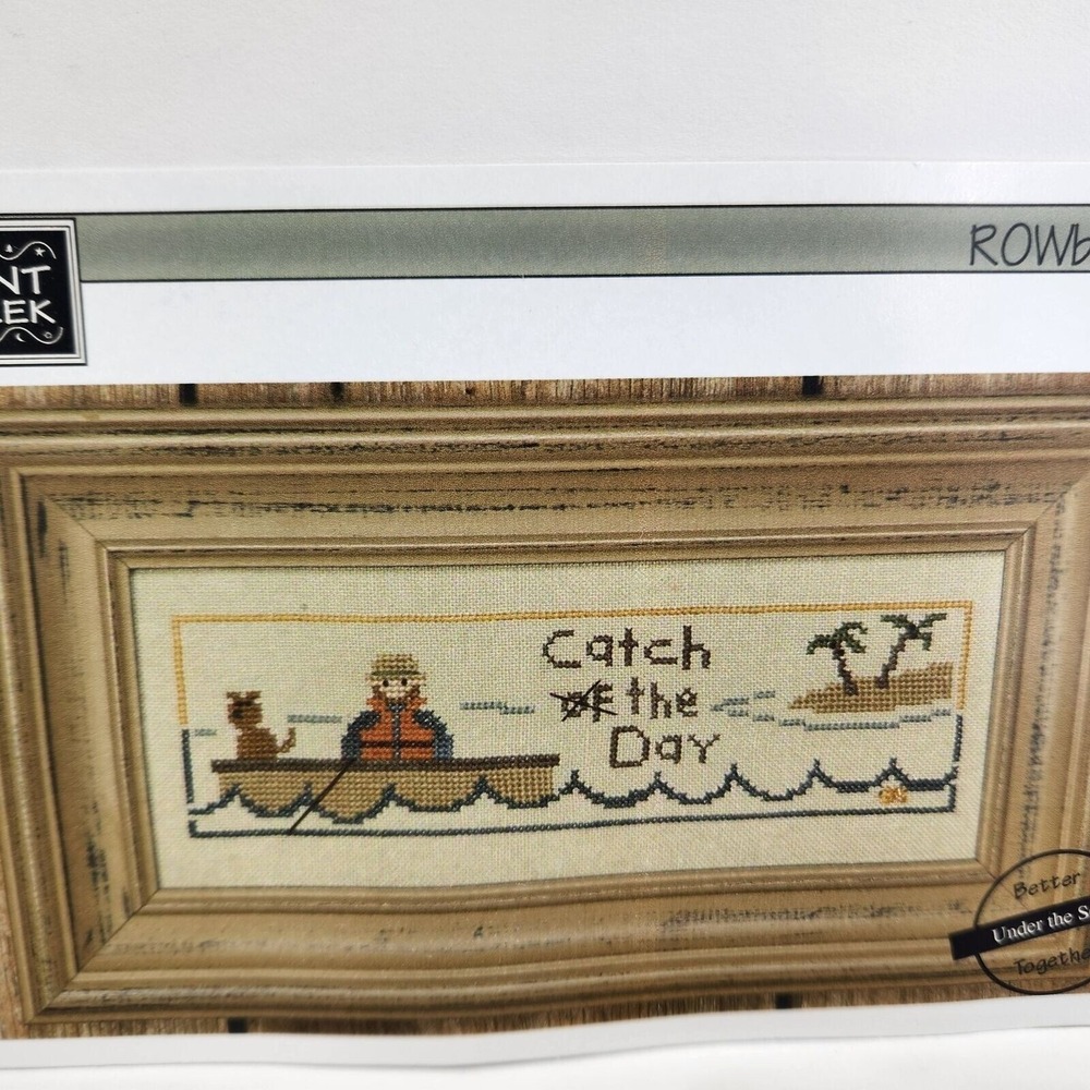 Bent Creek Cross Stitch Row Boat Catch‎ of the Day Kit Better Together Linen New